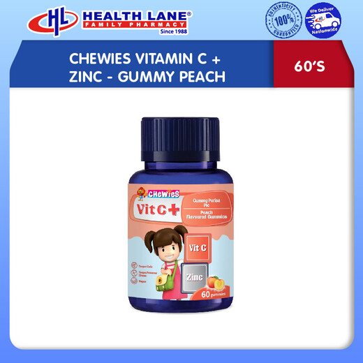 CHEWIES VITAMIN C+ZINC- GUMMY PEACH (60'S) 